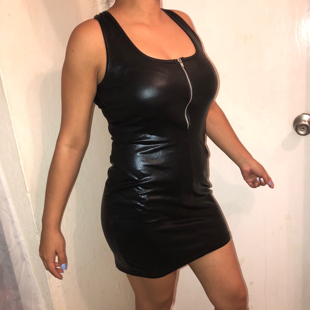 Black Faux leather dress